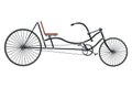 Silhouette Longrider retro bicycle on white background. Vector illustration Royalty Free Stock Photo