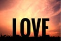 Silhouette love word Royalty Free Stock Photo