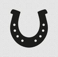 Silhouette lucky horseshoe - black vector icon