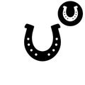 Silhouette lucky horseshoe - white vector icon