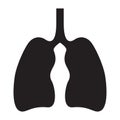 Silhouette lungs icon. Human Chest or lung Vector illustration Royalty Free Stock Photo