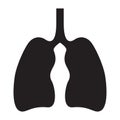 Silhouette lungs icon. Human Chest or lung Vector illustration