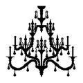 Silhouette of luxury chandelier Royalty Free Stock Photo