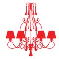 Silhouette of luxury chandelier Royalty Free Stock Photo