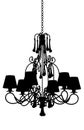 Silhouette of luxury chandelier