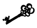 Silhouette of magical key Royalty Free Stock Photo