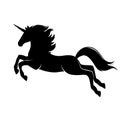 Silhouette of magical unicorn. Royalty Free Stock Photo