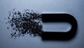 Silhouette of Magnet with Iron Filings. Science concept. Generated Image Royalty Free Stock Photo