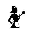 silhouette of a maid at work