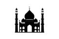 Silhouette of Majestic Mosque with Minarets. Vector illustration design Royalty Free Stock Photo