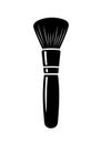 Silhouette of a makeup brush featuring a rounded, dense bristle Royalty Free Stock Photo