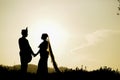 Silhouette of a malay newly weds couple