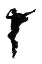 Silhouette of male dancer Royalty Free Stock Photo