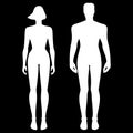 silhouette of the male and female body Royalty Free Stock Photo