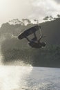 Silhouette Male Kitesurfer Jumping