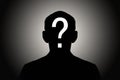 Silhouette male with question mark Royalty Free Stock Photo