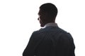 Silhouette of a male white shirt from the back sight aimed in the direction Royalty Free Stock Photo