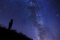 Silhouette of a man against the night sky, Cygnus Rift. Different edit Royalty Free Stock Photo