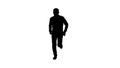 Silhouette Man in casual speeding up and starts running fast. Royalty Free Stock Photo