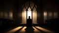 Silhouette Of A Man In Devotion