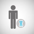silhouette man with dna molecule science graphic Royalty Free Stock Photo