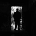 Silhouette of a man in the doorway. Royalty Free Stock Photo