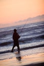 Silhouette of Man Fishing