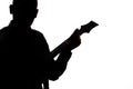 Silhouette of a man with guitar Royalty Free Stock Photo