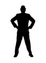 Silhouette of a Man With Hands on Hips Royalty Free Stock Photo