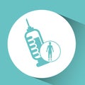 Silhouette man health icon syringe