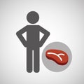 Silhouette man meat nutrition healthy Royalty Free Stock Photo