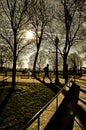 Silhouette of man out walking Royalty Free Stock Photo