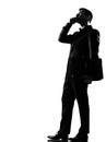 Silhouette man on the phone Royalty Free Stock Photo