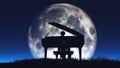 Silhouette of a man playing the piano