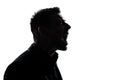 Silhouette man portrait profile screaming angry