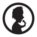 silhouette of man singing. Vector illustration decorative design Royalty Free Stock Photo
