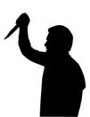 Silhouette of man Stabbing Victim