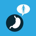 Silhouette man with stomach body icon Royalty Free Stock Photo