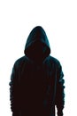 Silhouette of a man in a suit with a hood Royalty Free Stock Photo