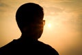 Silhouette of a man with sunglasses Royalty Free Stock Photo