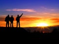 Silhouette of man at sunset