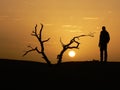 Silhouette of man and sunset