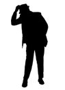 Silhouette of a Man Tipping His Hat