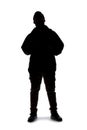 Silhouette of a Man Waiting or Standing