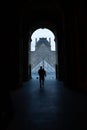 Silhouette at the Louvre pyramid