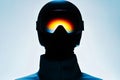 Silhouette of a man in a motorcycle helmet on a light background Royalty Free Stock Photo