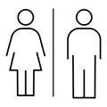 Silhouette of a man and a woman. Couple outline icon. Articles symbol, marriage silhouette, toilet icons, romantic icon isolated