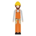 Silhouette man worker with toolkit and beard