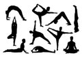 Silhouette man in yoga posture