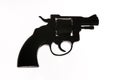 Silhouette of a mans hand with a handgun Royalty Free Stock Photo